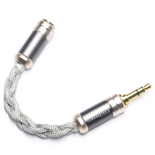 Alt view image 2 of 7 - 3.5mm Stereo Male to 2.5mm Balanced Female Portable Headphone Adapter Cable 6N Single Crystal Silver Portable Conversion Cable, IEM Adapter Hi-Fi Cable