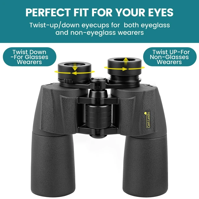 Alt view image 5 of 7 - UHD 10x50 Binoculars for Adults High Powered - IP67 Waterproof Large View, BAK4 Porro Prism, FMC-Coated, Professional for Bird Watching, Cruise Ship, Hunting, Travel, Hiking, Gifts for Men