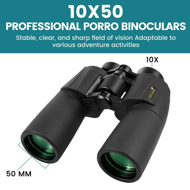 Alt view image 2 of 7 - UHD 10x50 Binoculars for Adults High Powered - IP67 Waterproof Large View, BAK4 Porro Prism, FMC-Coated, Professional for Bird Watching, Cruise Ship, Hunting, Travel, Hiking, Gifts for Men