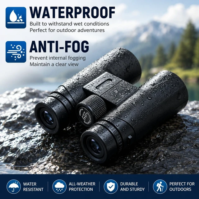 Alt view image 5 of 7 - 10x42 Binoculars for Adults and Teens 14+, HD, BAK4 Prism and FMC Lens, Easy Focus, Compact, for Bird Watching, Travel, Concerts, Sports, with Carrying Case