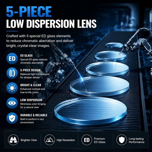 Alt view image 7 of 7 - 10x42 Binoculars for Adults and Teens 14+, HD, BAK4 Prism and FMC Lens, Easy Focus, Compact, for Bird Watching, Travel, Concerts, Sports, with Carrying Case