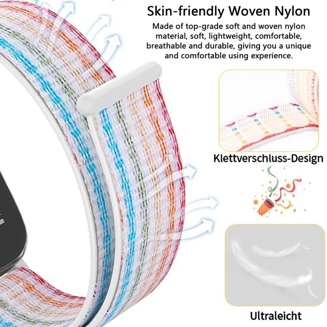 Alt view image 6 of 7 - 3 Pack Nylon Bands Compatible with XPLORA X5/X5 Play/XGO3/XGO2 Soft Nylon Quick Release Replacement Wristband Breathable Adjustable Multicolor