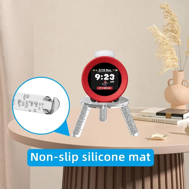 Alt view image 6 of 7 - Desktop Speaker Stand for Echo Spot 2024, Dot, Glow, HomePod Mini, Nintendo Sound Clock Alarmo and Sonos Era 100 - Acrylic Tripod Accessories Holder (Transparent)