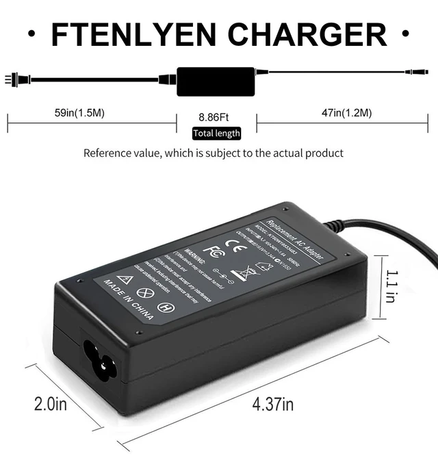 Alt view image 5 of 7 - 65W Laptop Charger Compatible with Dell 14 15 16 Laptop DC15250 DC15255 DC16251 Inspiron 16 15 3000 5000 5640 3511 3520 3530 5630 3535 5620 3525 5635 DA65NM191 Power Supply Cord 4.5mm AC Adapter