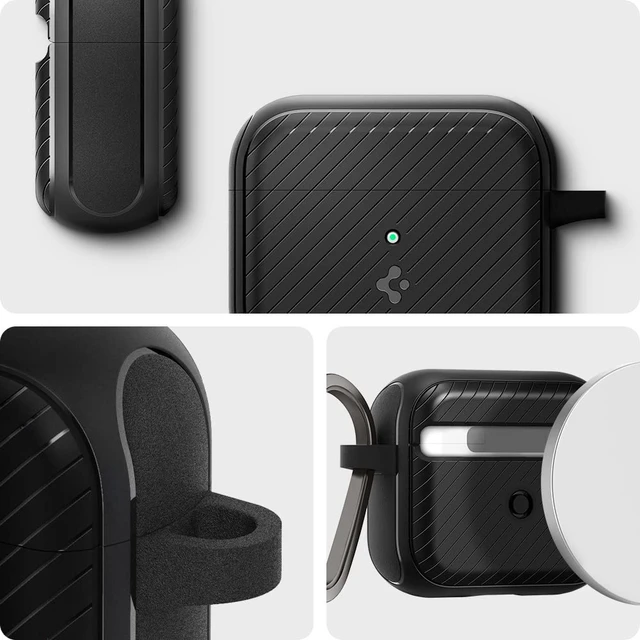 Alt view image 2 of 7 - Mag Armor MagFit Designed for AirPods 3 Case (2021) MagSafe Charging Compatible, Magnets Embedded, Dual Layer Drop Protection - Matte Black