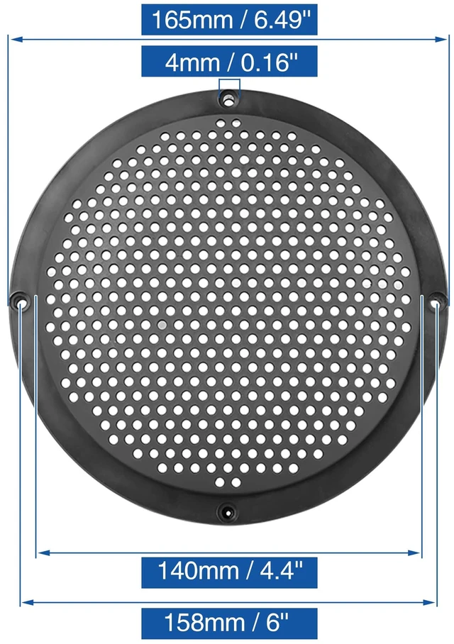 Alt view image 2 of 7 - 2pcs 6" Plastic Audio Speaker Cover Mesh Subwoofer Grill Horn Guard Decorative Circle Grille Protector Black for Car