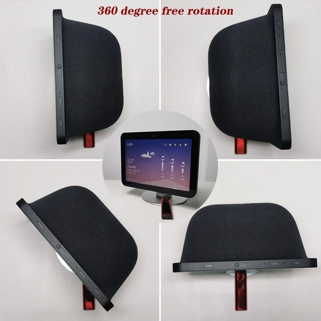 Alt view image 4 of 5 - Aluminium Stand for Echo Show 8 - Tilt + Swivel, Eight Magnets Hold, Silver
