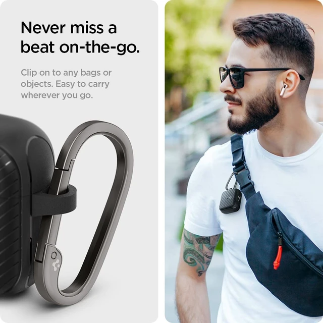 Alt view image 5 of 7 - Mag Armor MagFit Designed for AirPods 3 Case (2021) MagSafe Charging Compatible, Magnets Embedded, Dual Layer Drop Protection - Matte Black