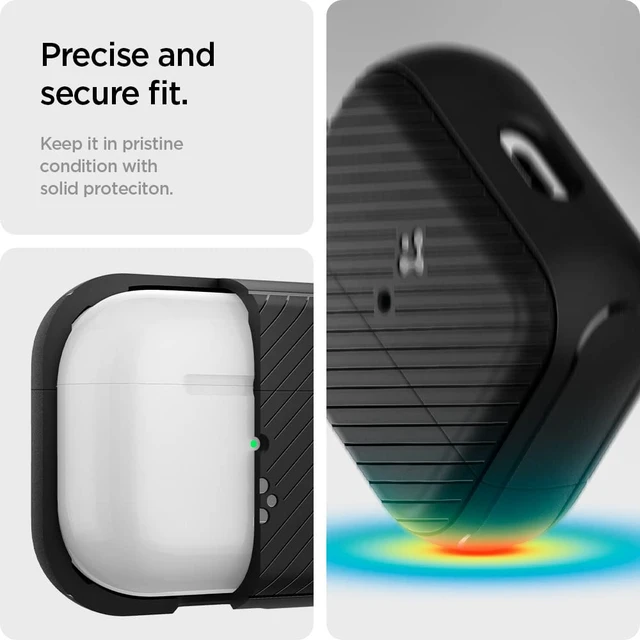 Alt view image 6 of 7 - Mag Armor MagFit Designed for AirPods 3 Case (2021) MagSafe Charging Compatible, Magnets Embedded, Dual Layer Drop Protection - Matte Black