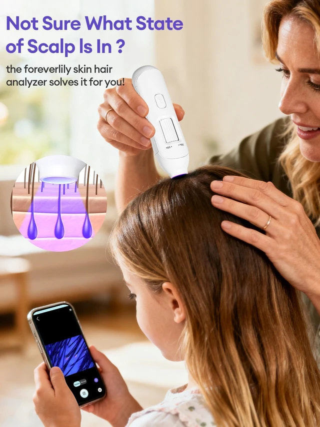Alt view image 4 of 7 - Wireless Scalp Camera Handheld Microscope,50X200X Zoom Fixed Focus HD Magnifier with LED,Portable Microscopes for Phone/ipad,Designed for Casual Scalp and Hair Surface Viewing