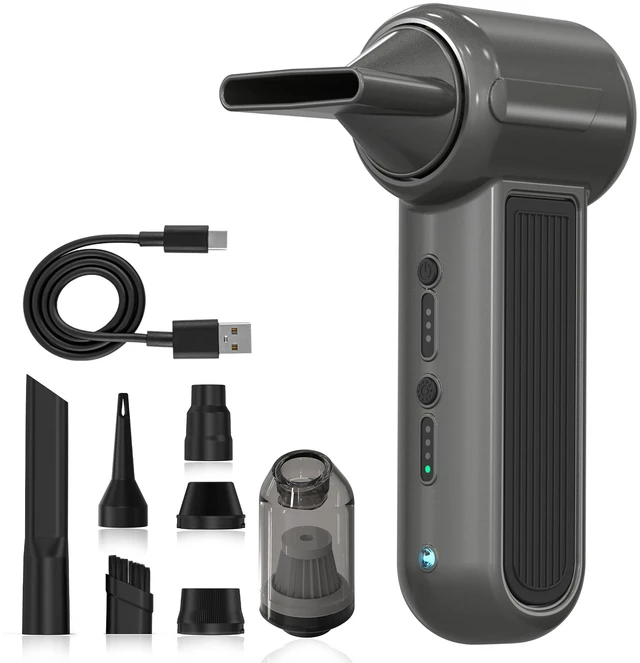 Main image of Compressed Air Duster 130000RPM 3-in-1 Mini Vacuum, Turbo Jet Blower Pump, Super Power Electric Air Duster Fast Rechargeable, Turbo Jet Dust Blower for Computer Keyboard, Car Cleaning & Outdoor