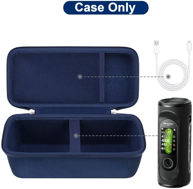 Alt view image 2 of 7 - Carrying Case for MiLESEEY GeneSonic Pro Golf Speaker, Blue For GeneSonic Pro GPS Golf Speaker Bag, Mesh Pocket fits Charging Cable, Case Only
