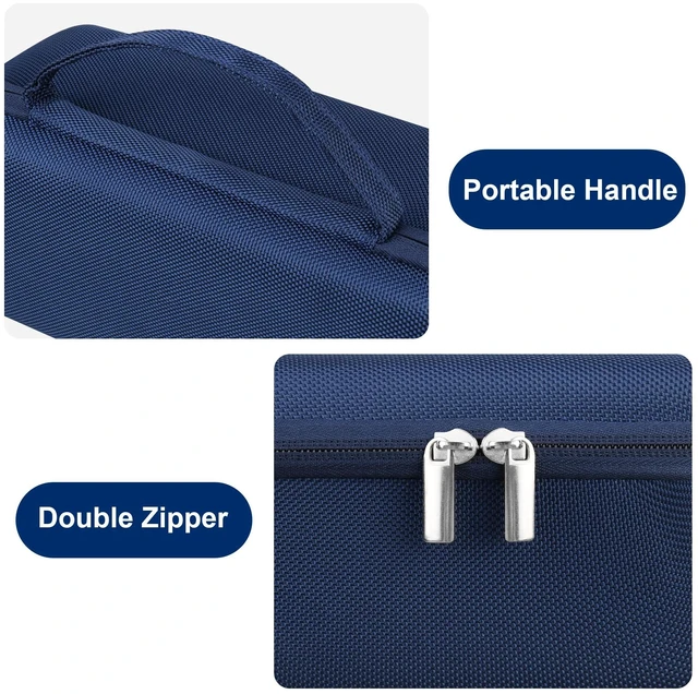 Alt view image 5 of 7 - Carrying Case for MiLESEEY GeneSonic Pro Golf Speaker, Blue For GeneSonic Pro GPS Golf Speaker Bag, Mesh Pocket fits Charging Cable, Case Only