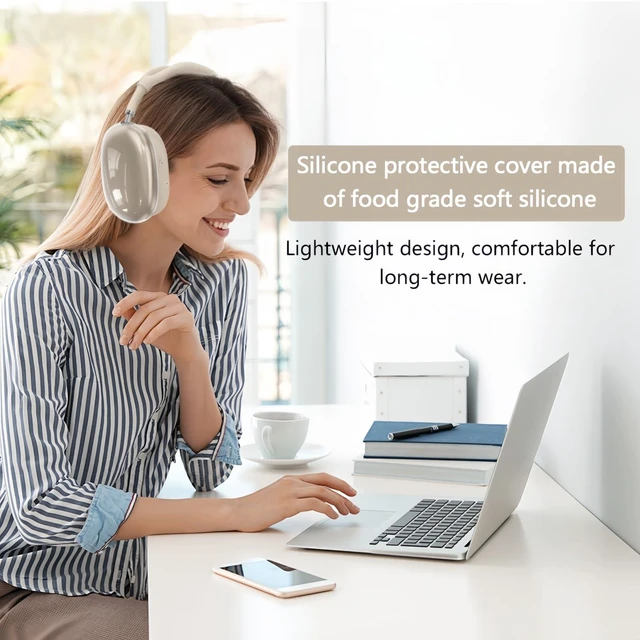 Alt view image 4 of 7 - Case Cover Compatible with AirPods Max 2/1 (2026/2024/2022), Ear Pad/Ear Cups/Headband Cover for AirPod Max (H2/USB-C/Lightning), Silicone Headphones Accessories Protector for Apple AirPods Max
