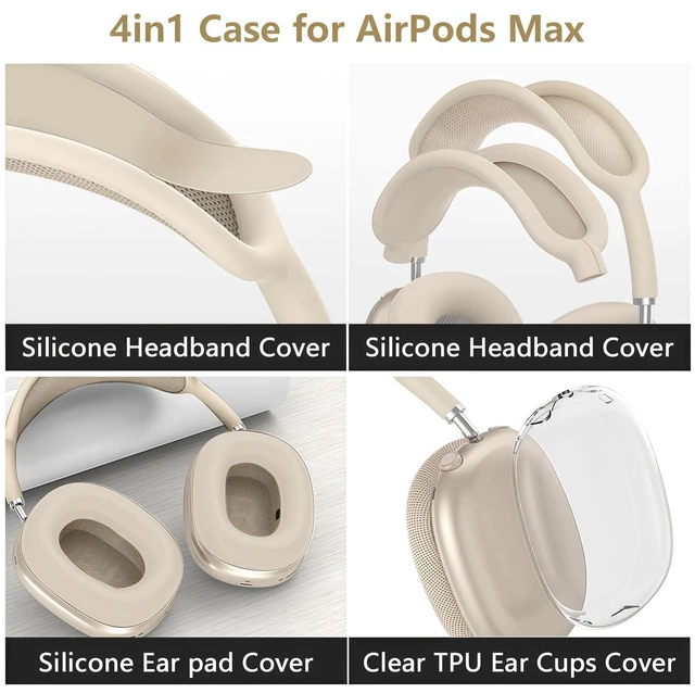 Alt view image 2 of 7 - Case Cover Compatible with AirPods Max 2/1 (2026/2024/2022), Ear Pad/Ear Cups/Headband Cover for AirPod Max (H2/USB-C/Lightning), Silicone Headphones Accessories Protector for Apple AirPods Max