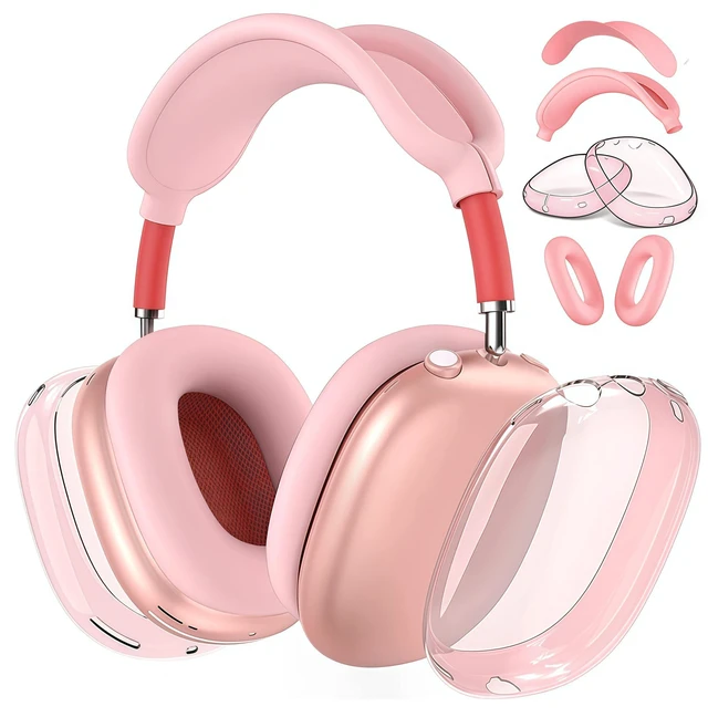 Main image of Case Cover Compatible with AirPods Max 2/1 (2026/2024/2022), Ear Pad/Ear Cups/Headband Cover for AirPod Max (H2/USB-C/Lightning), Silicone Headphones Accessories Protector for Apple AirPods Max