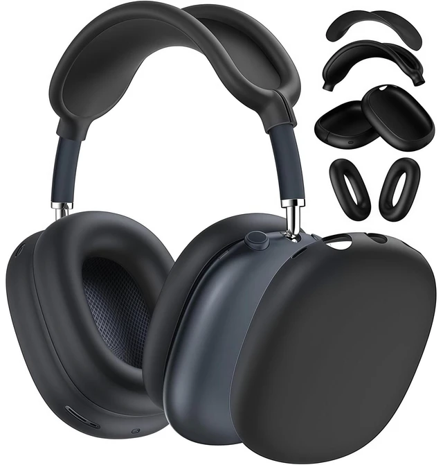 Main image of Case Cover Compatible with AirPods Max 2/1 (2026/2024/2022), Ear Pad/Ear Cups/Headband Cover for AirPod Max (H2/USB-C/Lightning), Silicone Headphones Accessories Protector for Apple AirPods Max