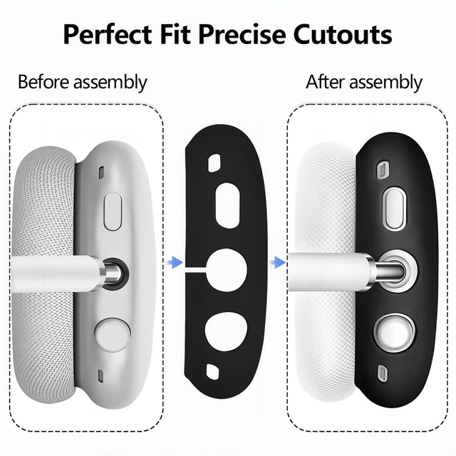 Alt view image 2 of 7 - Case Cover Compatible with AirPods Max 2/1 (2026/2024/2022), Ear Pad/Ear Cups/Headband Cover for AirPod Max (H2/USB-C/Lightning), Silicone Headphones Accessories Protector for Apple AirPods Max