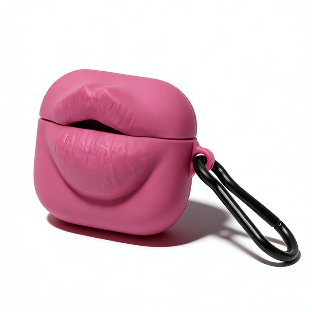 Main image of Cute Case for AirPods 4 Case, 3D Egg Box AirPods 4th Generation Protective Cover with Keychain, Cartoon Kawaii Funny Silicone Airpods 4 Accessories (Kiss Lip)