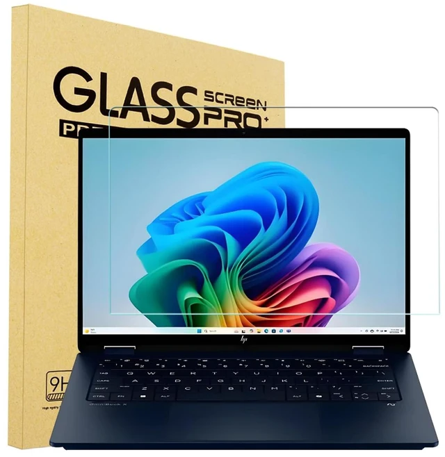 Main image of Tempered Glass Screen Protector for 2025 HP OmniBook X Flip x360 14" 2-in-1 (14-fk/fm0000) Touchscreen Laptop, 2.5D, HD Clear, 9H, Anti-Scratch