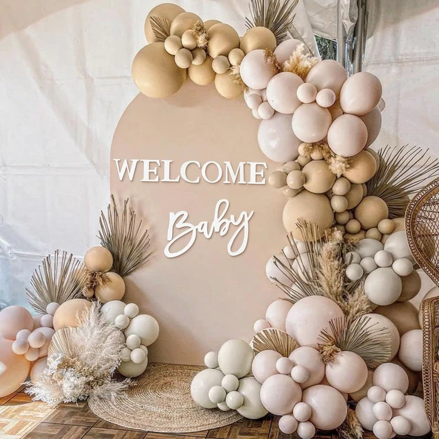 Alt view image 5 of 7 - Welcome Baby Sign for Baby Shower Backdrop White Felt Letter Gender Reveal Sign for Boy Girl 1st Birthday Party Arch Decor Wall Photo Prop