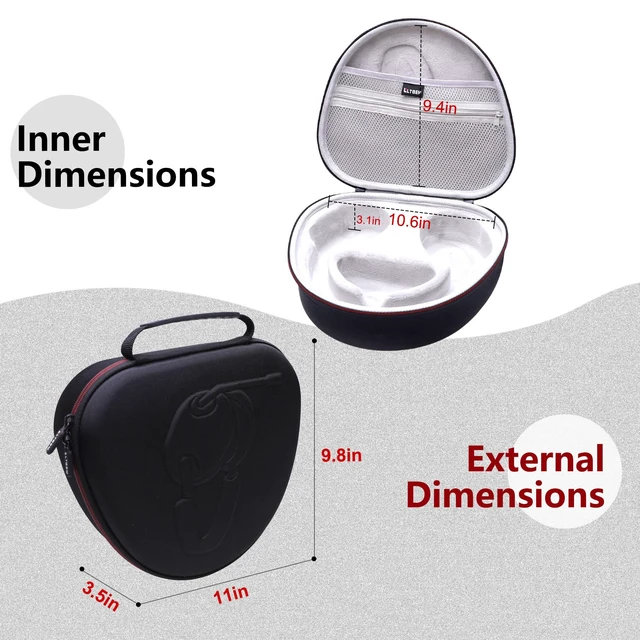 Alt view image 4 of 7 - LTGEM Hard Case for Sony INZONE H9/H7/H5/H3 Over-Ear Gaming Headset Protective Carrying Travel Bag for Sony INZONE headphones, Waterproof & Shockproof Storage, Case Only