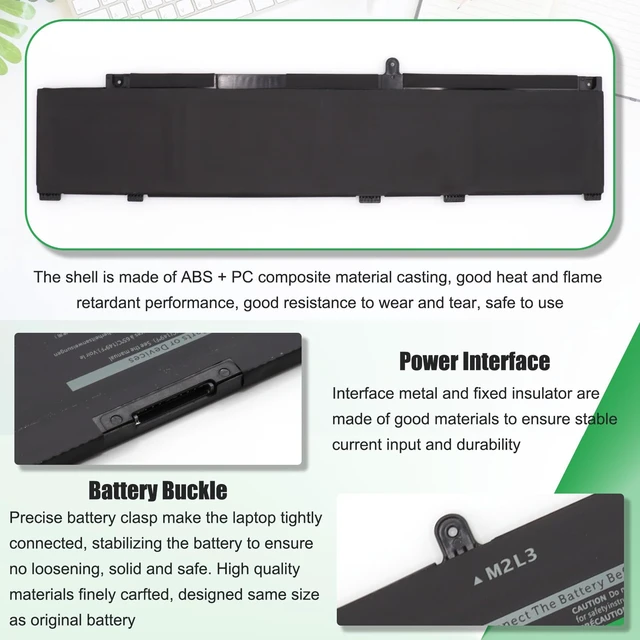Alt view image 6 of 7 - MV07R Battery Replacement for Dell G3 15 3500 3590 3700 3790 For G5 15 5500 5505 SE Series Notebook, 72WGV 072WGV W5W19 0W5W19 JJRRD 0JJRRD 266J9 M4GWP PN1VN, 15.2V 68Wh 4250mAh