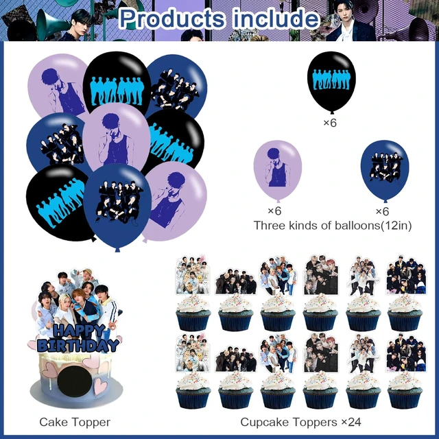 Alt view image 3 of 5 - Stray Kids Merch 5 Star Happy Birthday Backdrop Stray Kids Banner Poster for Fans Girls Theme Party Decorations Kpop Birthday Supplies Background Studio Shoot Photo Props Booth
