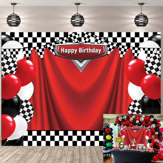 Main image of Race Car Happy Birthday Backdrop 7x5FT Racing Competition Photography Background for Boy Car Racing Theme Birthday Party Decorations Supplies Photo Props