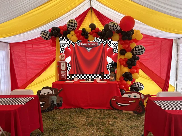 Alt view image 3 of 7 - Race Car Happy Birthday Backdrop 7x5FT Racing Competition Photography Background for Boy Car Racing Theme Birthday Party Decorations Supplies Photo Props