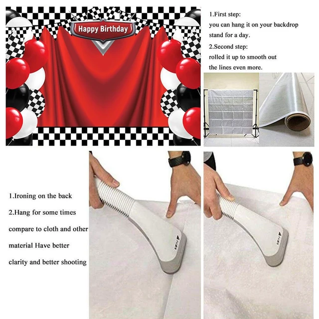 Alt view image 7 of 7 - Race Car Happy Birthday Backdrop 7x5FT Racing Competition Photography Background for Boy Car Racing Theme Birthday Party Decorations Supplies Photo Props