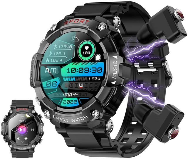 Main image of Smart Watch with Earbuds,1.52" HD Screen,2 in 1 Smart Watches for Men Women, Fitness Tracker Watch with Wireless Earphone Compatible for Android iOS with Sports Monitor Sleep