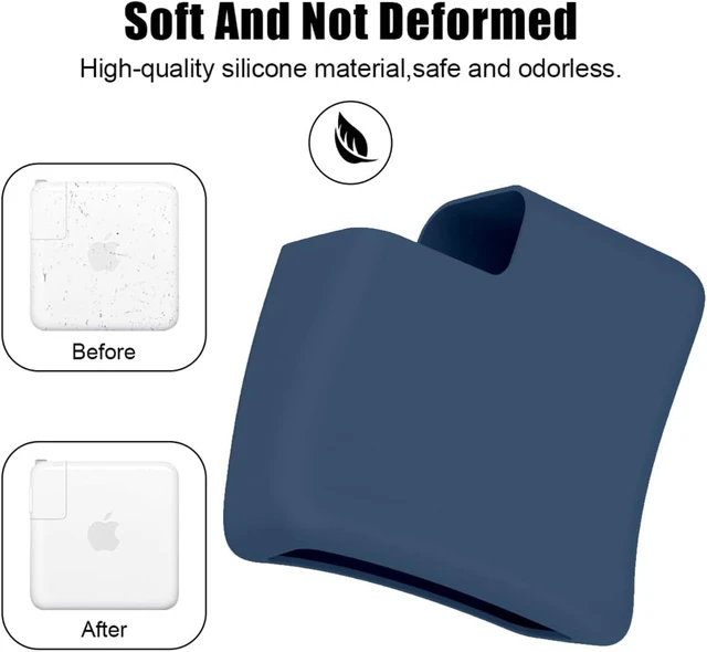 Alt view image 4 of 7 - Navy Blue Silicone Charger Cover Fits MacBook Pro 16" (140W Adapter) Soft Silicone Charger Case. Shockproof. Power Adapter Protective Sleeve for 2021-2026 Pro 16 M5/M4/M3/M2/M1 Only. Not for 96W