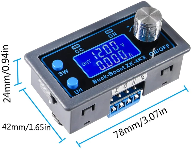 Alt view image 2 of 7 - 2pcs ZK-4KX DC DC Buck Boost Converter Variable Voltage Regulator CC CV 0.5-30V 4A 5V 6V 12V 24V Power Module Adjustable Voltage Regulated Laboratory Power Supply
