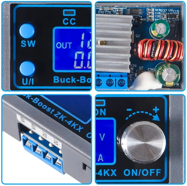 Alt view image 4 of 7 - 2pcs ZK-4KX DC DC Buck Boost Converter Variable Voltage Regulator CC CV 0.5-30V 4A 5V 6V 12V 24V Power Module Adjustable Voltage Regulated Laboratory Power Supply