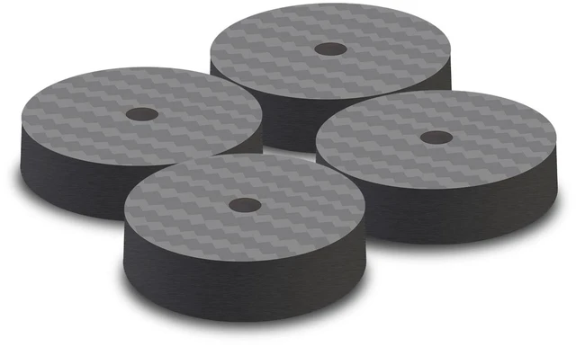 Main image of 4PCS Speaker Spike Floor Protectors Carbon Fiber 40x10mm Speaker Pad(Black) Speaker Spikes Pads Subwoofer Isolation Feet Amplifier Feet for Audio,Speakers,Subwoofers,Amplifier,Turntable,DAC,PC Case