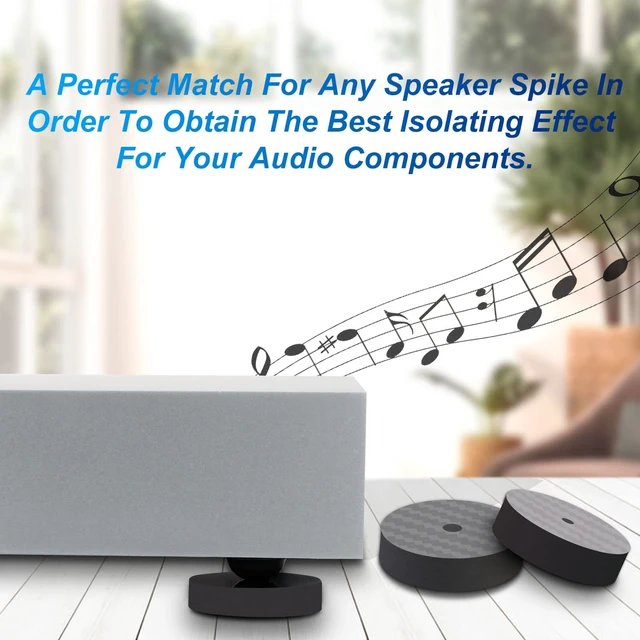 Alt view image 2 of 6 - 4PCS Speaker Spike Floor Protectors Carbon Fiber 40x10mm Speaker Pad(Black) Speaker Spikes Pads Subwoofer Isolation Feet Amplifier Feet for Audio,Speakers,Subwoofers,Amplifier,Turntable,DAC,PC Case