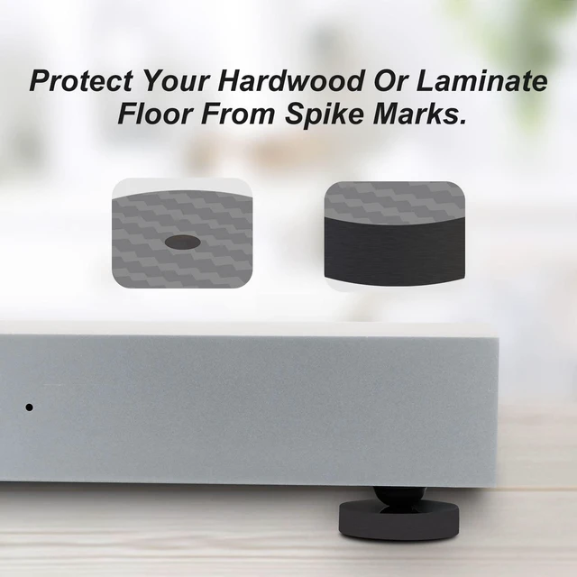 Alt view image 3 of 6 - 4PCS Speaker Spike Floor Protectors Carbon Fiber 40x10mm Speaker Pad(Black) Speaker Spikes Pads Subwoofer Isolation Feet Amplifier Feet for Audio,Speakers,Subwoofers,Amplifier,Turntable,DAC,PC Case