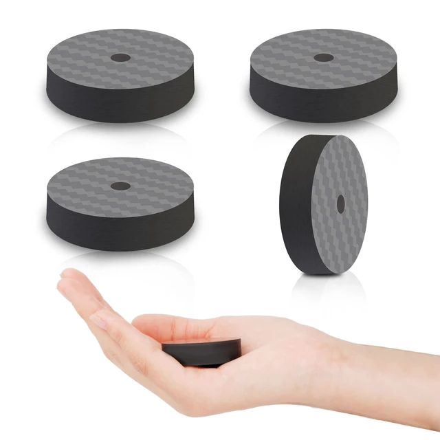 Alt view image 6 of 6 - 4PCS Speaker Spike Floor Protectors Carbon Fiber 40x10mm Speaker Pad(Black) Speaker Spikes Pads Subwoofer Isolation Feet Amplifier Feet for Audio,Speakers,Subwoofers,Amplifier,Turntable,DAC,PC Case