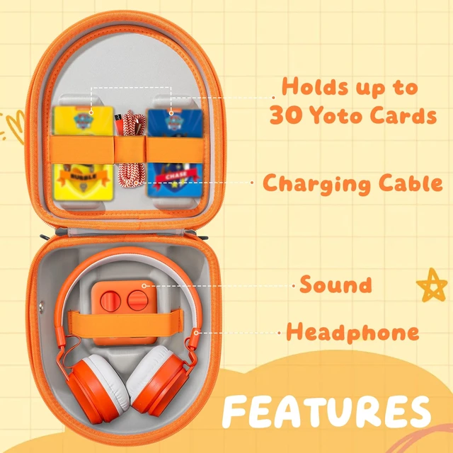 Alt view image 2 of 7 - Hard Case for Yoto Mini Audio Music Player with Headphone, Travel Carrying Case Holds Yoto Mini, Headphones and Other Accessories with Adjustable Shoulder Strap, Up to 30 Audiobook Cards(Teal)