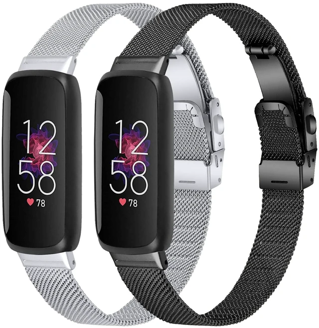 Main image of 2PACK Slim Band Compatible with Fitbit inspire 3 SmartWatch, Mesh Stainless Steel Adjustable Watchband Wristbands Bracelet Watch Band for Fitbit inspire 3 Health & Fitness Tracker