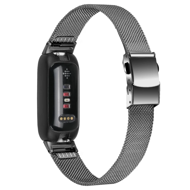 Alt view image 3 of 7 - 2PACK Slim Band Compatible with Fitbit inspire 3 SmartWatch, Mesh Stainless Steel Adjustable Watchband Wristbands Bracelet Watch Band for Fitbit inspire 3 Health & Fitness Tracker