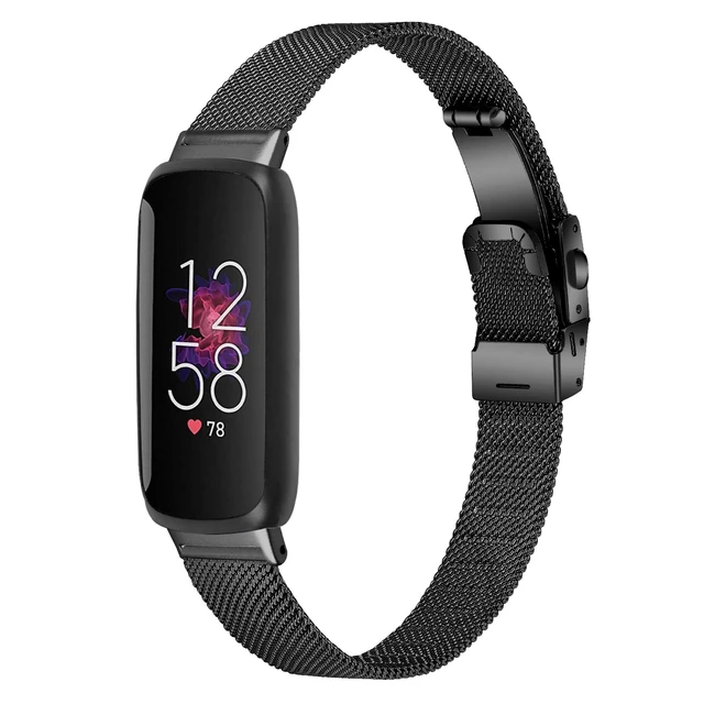 Alt view image 2 of 7 - 2PACK Slim Band Compatible with Fitbit inspire 3 SmartWatch, Mesh Stainless Steel Adjustable Watchband Wristbands Bracelet Watch Band for Fitbit inspire 3 Health & Fitness Tracker