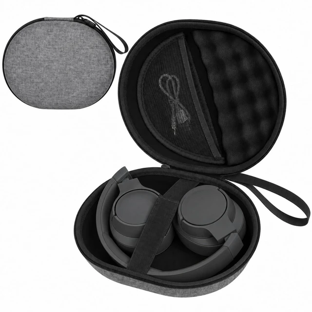 Main image of Hard Headphone Case for JBL Tune 770NC 720BT 520BT 510BT 670NC Fits for JBL Live 770NC/670NC/680NC/780NC,Travel Case with Wave Foam & Soft Lining, Elastic Strap, Mesh Pocket,Grey
