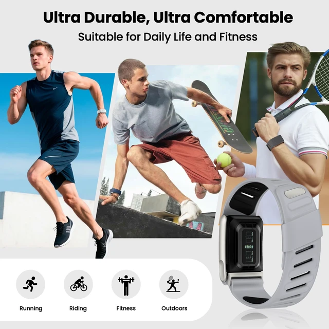 Alt view image 5 of 7 - Silicone Sport Band Compatible with Whoop 5.0/MG Band for Men & Women Upgraded Soft Breathable Waterproof Adjustable Replacement Accessories Strap for Whoop Band 5.0-Not Compatible with Gen 4