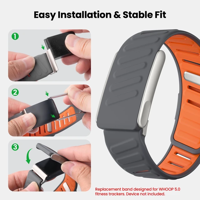 Alt view image 4 of 7 - Silicone Sport Band Compatible with Whoop 5.0/MG Band for Men & Women Upgraded Soft Breathable Waterproof Adjustable Replacement Accessories Strap for Whoop Band 5.0-Not Compatible with Gen 4
