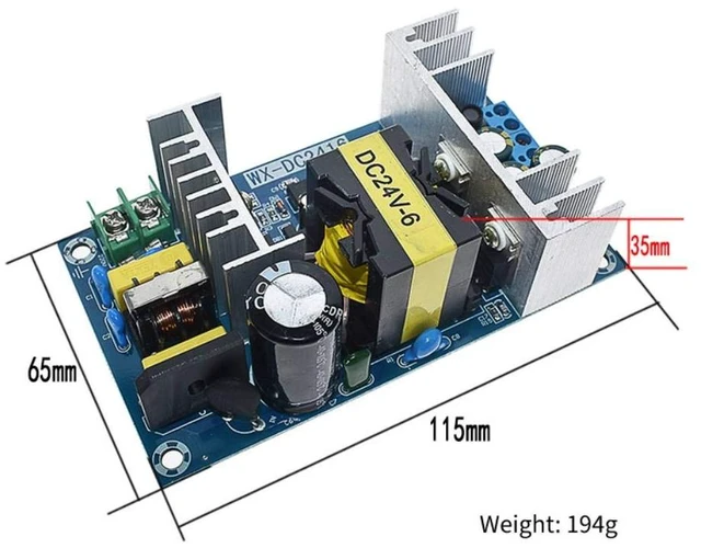 Alt view image 3 of 6 - AC-DC Buck Converter AC 100-240V to DC 24V 6A Step-Down Converter Module 150W Isolation Switching Power Supply Module SMPS Power Converter (24V 6A 150W)