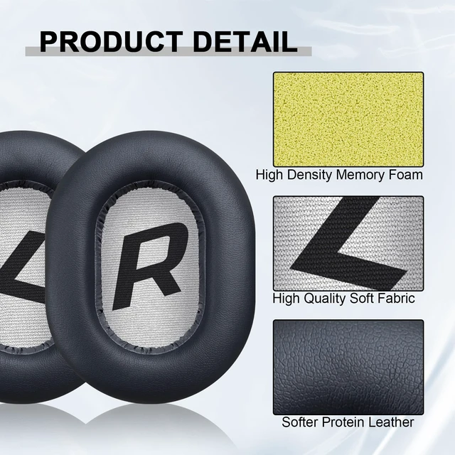 Alt view image 5 of 7 - Replacement Earpads for Plantronics BackBeat Pro 2, Voyager 8200 UC Headphones, Ear Cushions Headset Earpads Ear Cups Cover Repair Parts (Dark Grey)