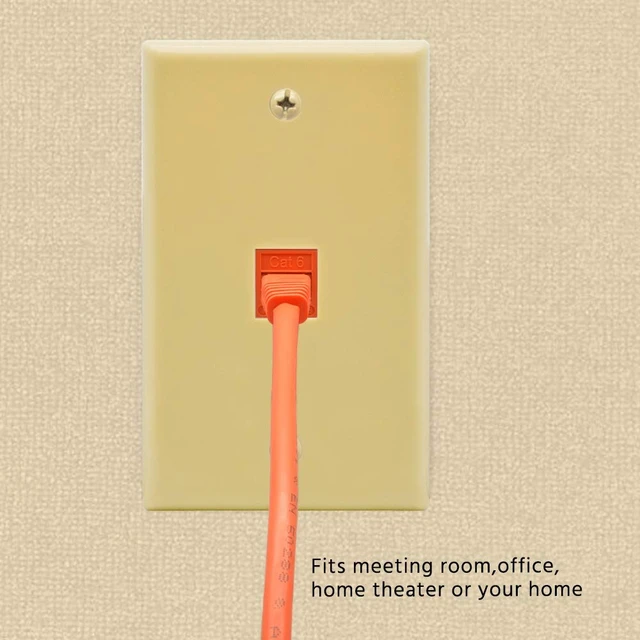 Alt view image 4 of 5 - 1 Port Keystone Jack Wall Plate with Smooth Face (10-Pack, Ivory)