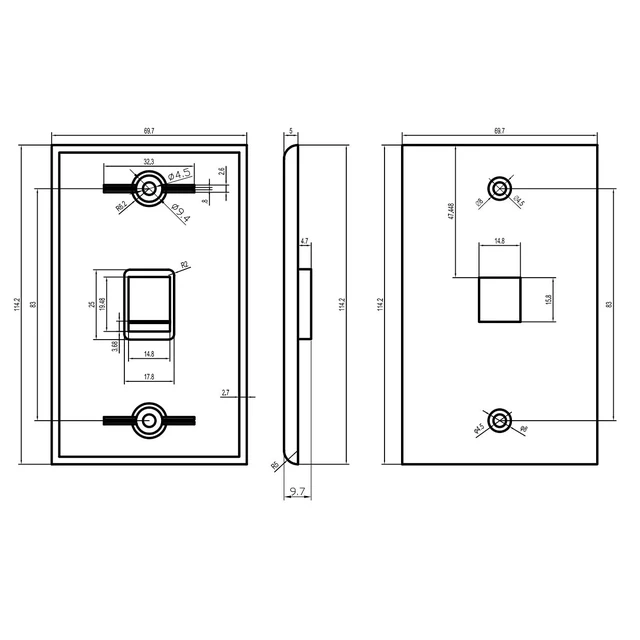Alt view image 5 of 5 - 1 Port Keystone Jack Wall Plate with Smooth Face (10-Pack, Ivory)